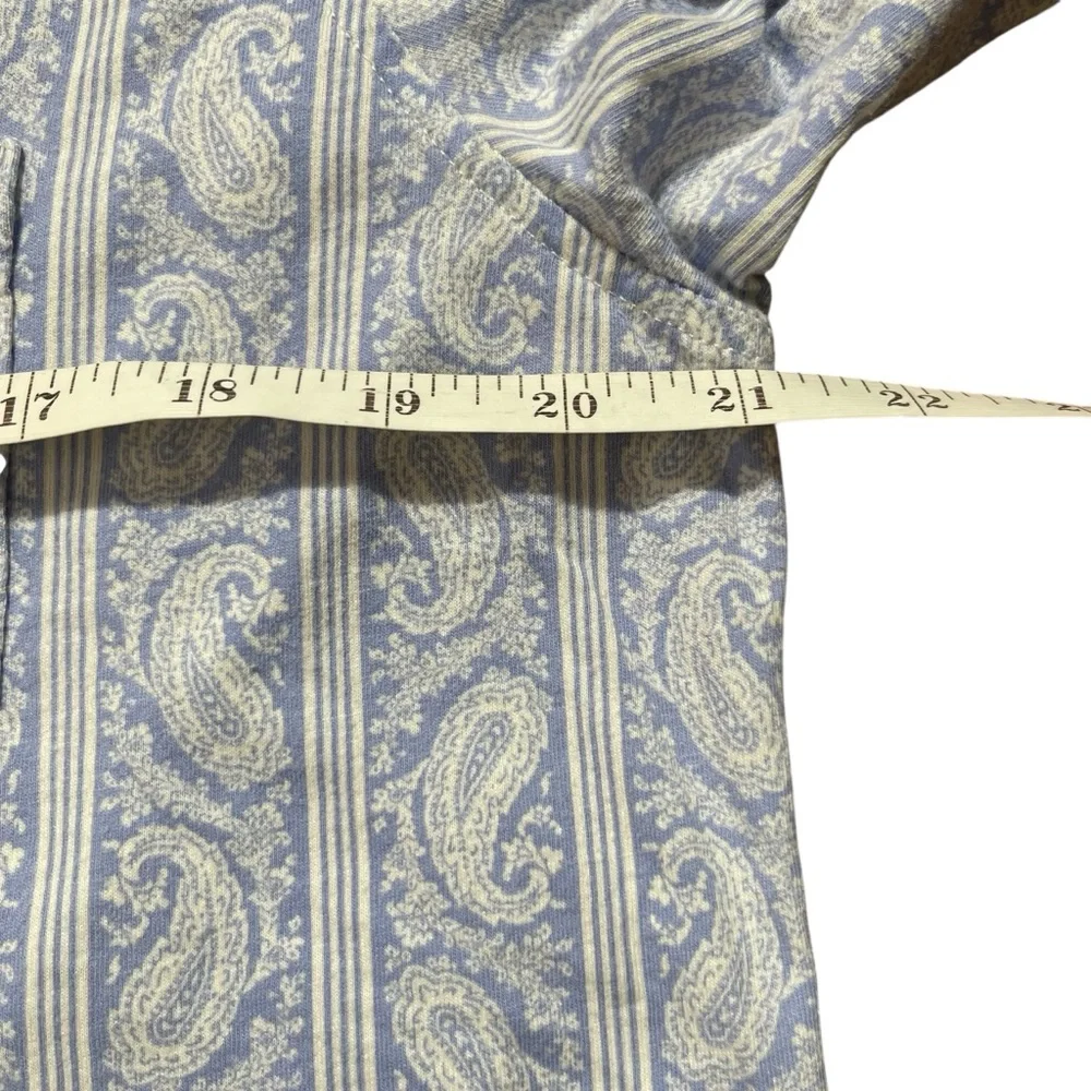 Ralph Lauren Blue Paisley Cotton Nightshirt White Piping Sleep‎ Loungewear